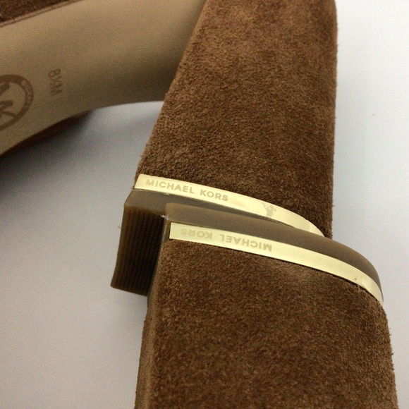 Michael Kors Brown Suede Chunky Heels, 8.5 - Picture 7 of 9